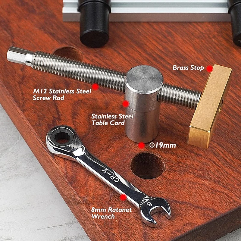 MFT Workbench Desktop Quick Fixture 19/20MM foro regolabile veloce Clip fissa Stop panche per la lavorazione del legno del cane strumento morsetto per carpenteria