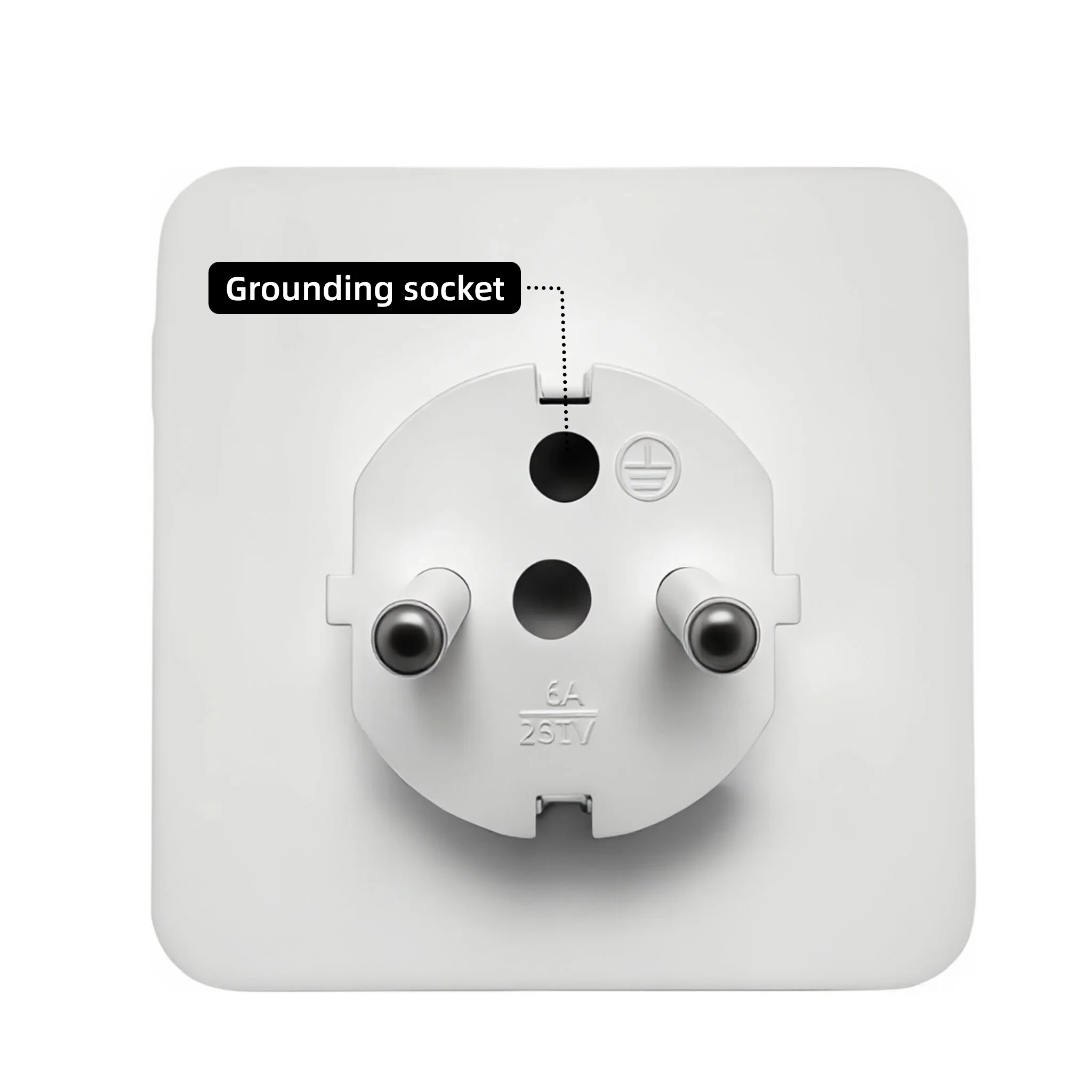 French Standard Timer Socket, with Grounding jack, 24-Hour Cycle, Electrical Socket Timer, Plug-In Timer