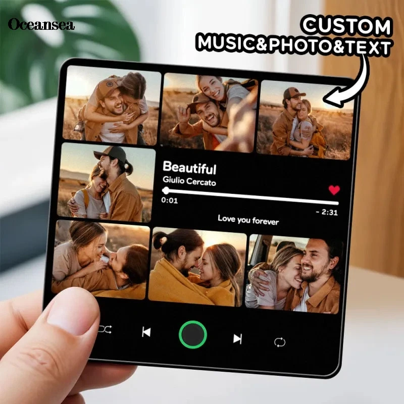 

Customized 7 Photo Music Fridge Magnet with Frame, Personalized Refrigerator Magnets, Best Christmas Day Gift 2025