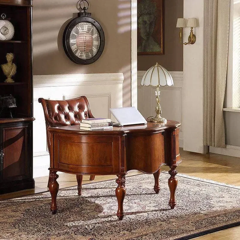 American desk computer desk household writing desk European semi-circular arc work table painting table