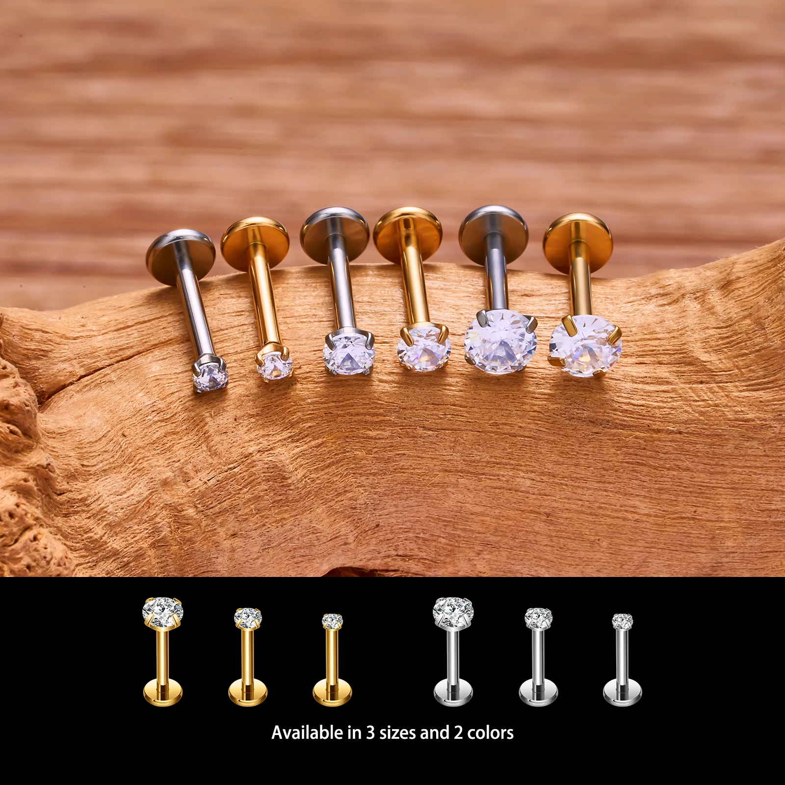 5/50 قطعة ASTM F136 ثقب Labret الشفاه الأنف وأقراط للنساء 20/18/16 جرام G23 التيتانيوم مجوهرات للجسم بالجملة