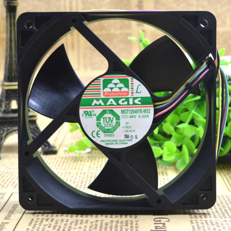 D 1PCS For MAGIC MGT12048YB-W32 | 48V 0.22A | 12CM | Industrial Chassis Cooling Fan