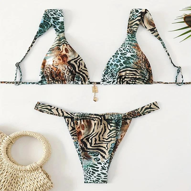 

Women Bikini Sexy Leopard Print Swimsuit Bathing Suit 2025 Brazilian Swimwear Two Pieces Swimming Suit Halter Swim Wear Beach