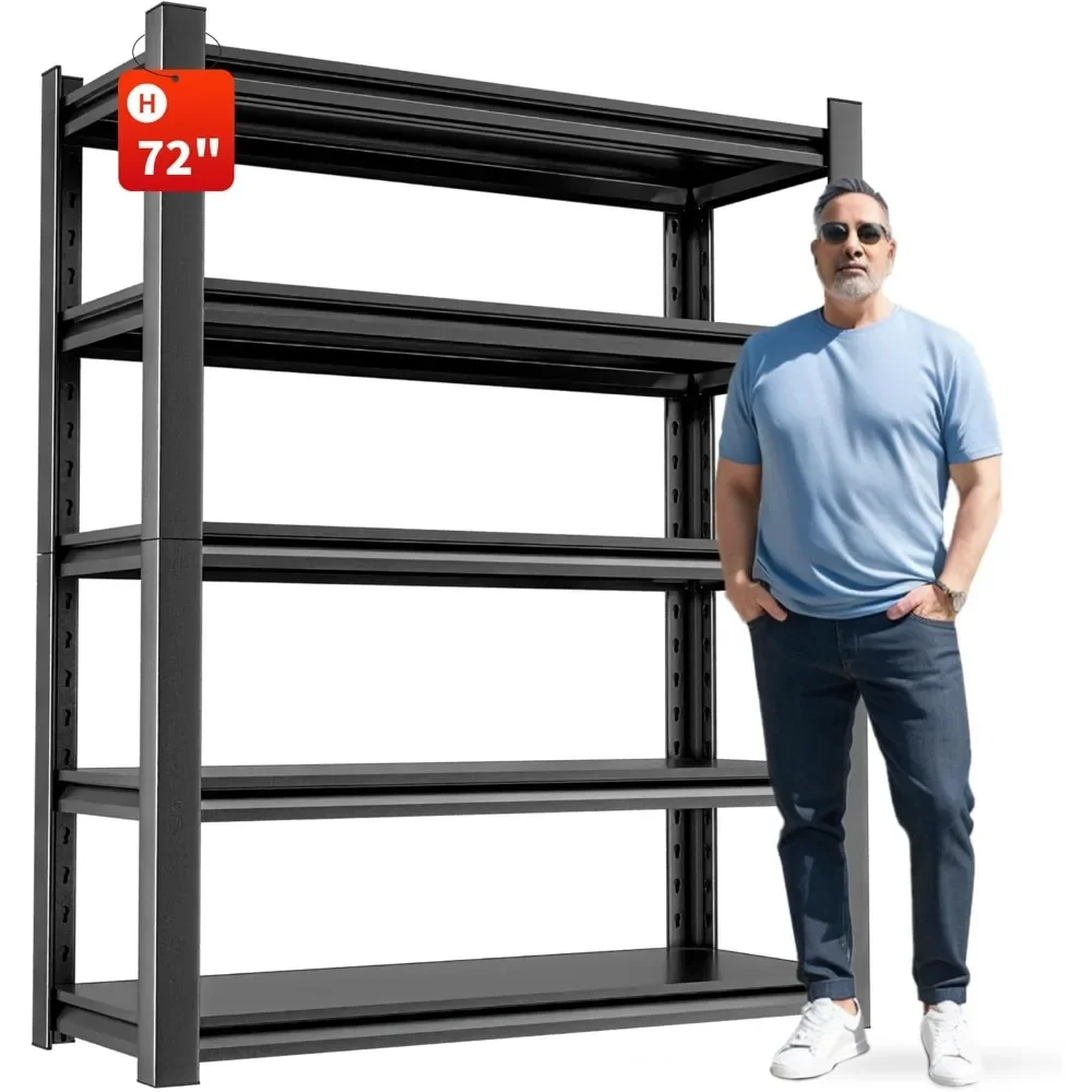 

Storage Shelves Garage Heavy Duty - Adjustable 5 Tier Metal Shelving Unit Storage Rack Shelving Industrial Utility