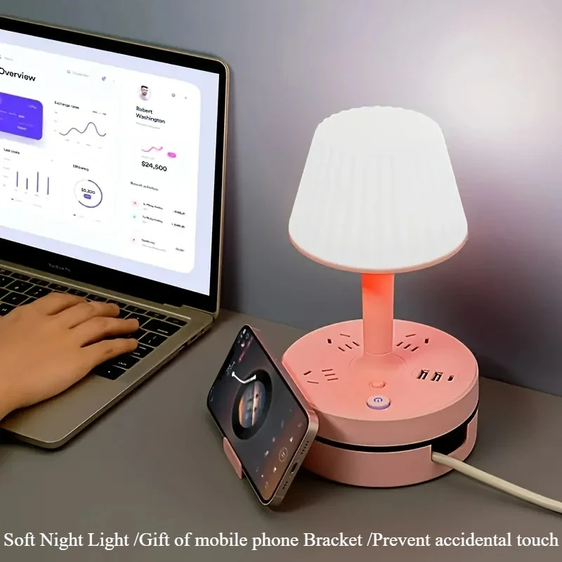 LED Desk Lamp Reading Light Book Lamp Creative Multifunctional Home with Conversion Socket Desk Lamp Socket Type-c USB Charging