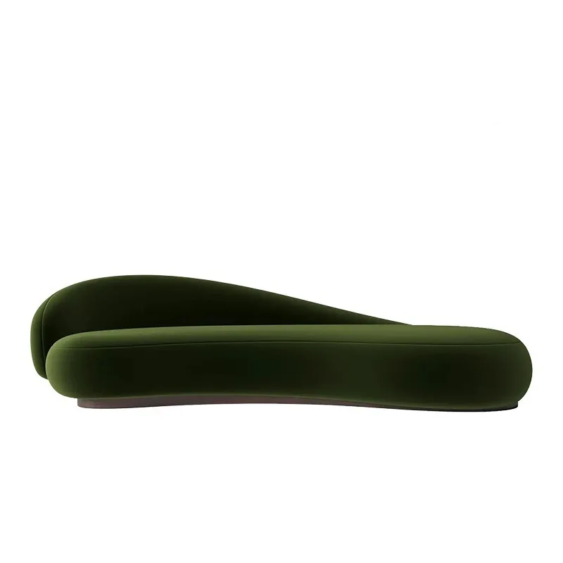 Modern simple curved fabric sofa small apartment living room clothing store beauty shop office reception designer