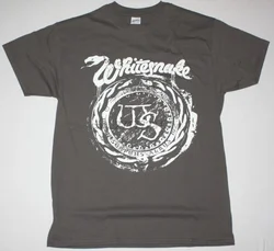 Whitesnake Distressed Logo Grey T Shirt David Covedale Jon Lord Deep Purple