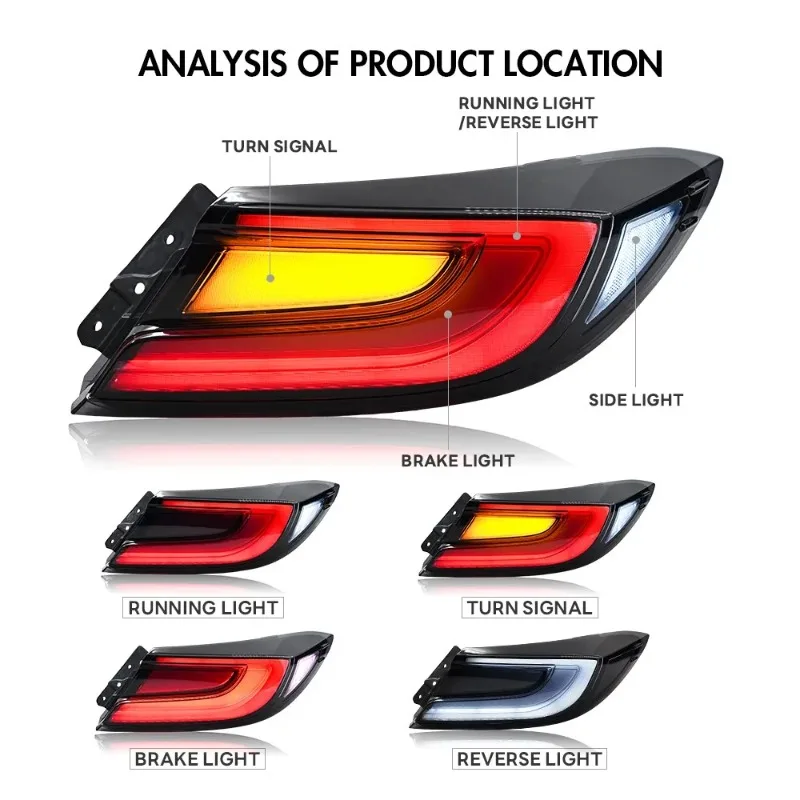1 زوج دخان LED أضواء خلفية لتويوتا GR86 ، سوبارو BRZ ZN8/ZD8 2021-2025 التوصيل والتشغيل