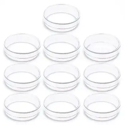 

10Pcs Transparent Plastic Petri Dish with Cover for Laboratory School Chemistry Research Life Science Education Multipurpose