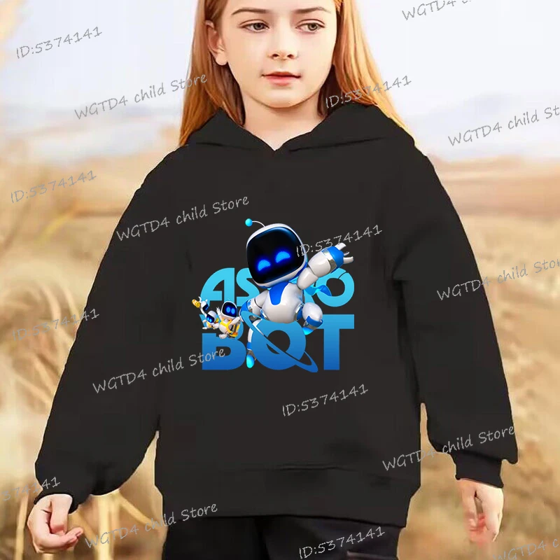 Children's Clothing Spring Autumn Kids Astro Bot Hoodie Fashion Anime Astros Playroom Game Robot Sweatshirts For Boys Girls