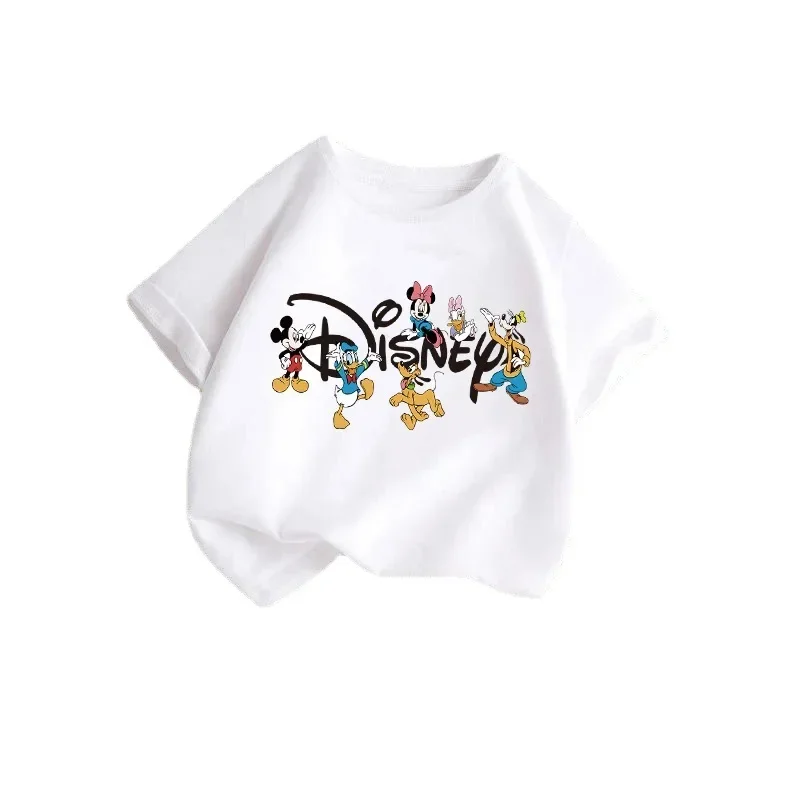 Summer Kids Cartoon Spring Cotton T-shirt 2023 Boy Girl Baby Print Minnie Donald Duck Mickey Mouse Cute Clothes T-shirt