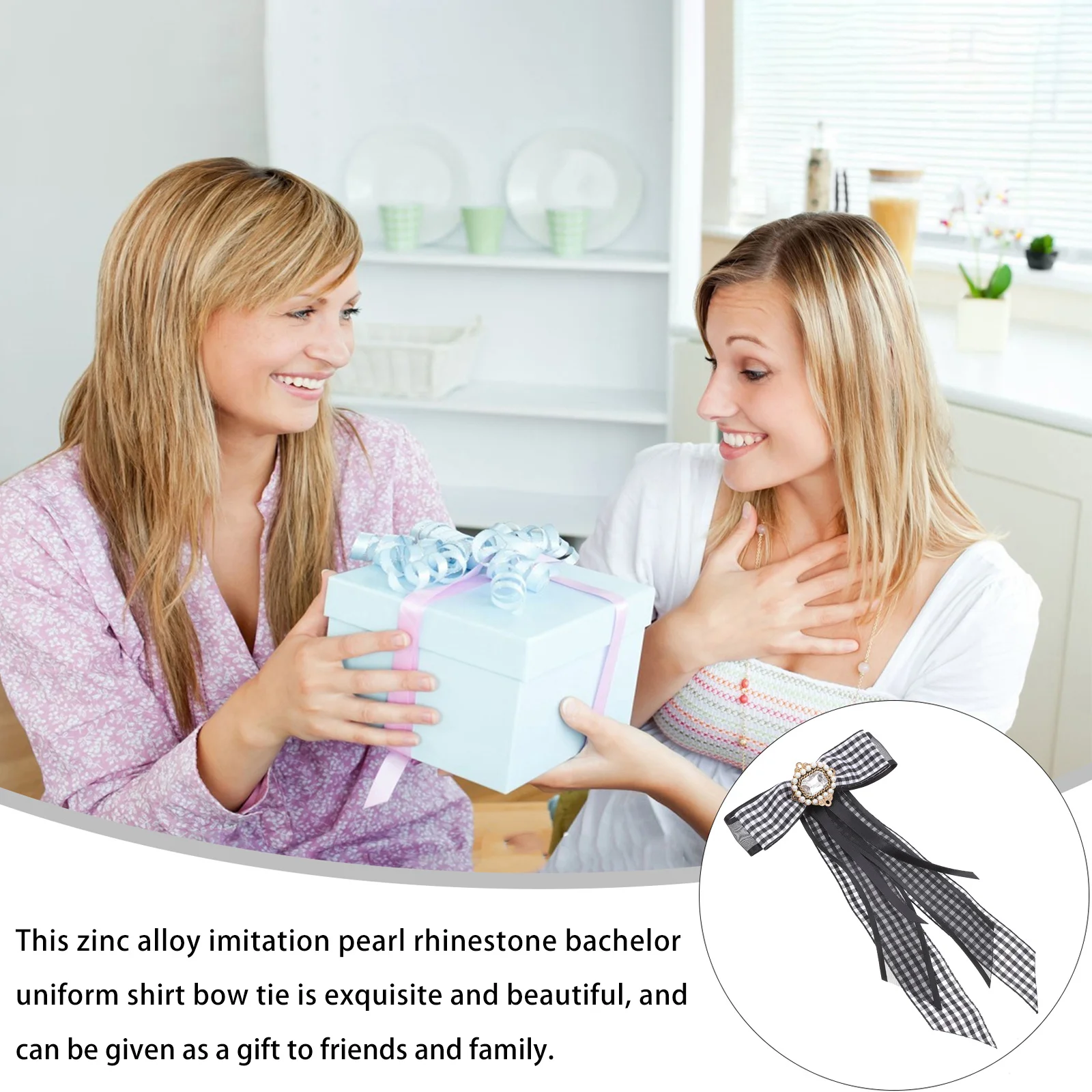 1Pcs Rhinestone Pearl Shirt Bow Tie Delicate Clip on Women Suit Tie Wedding Party Gift Women Shirt Bowtie Imitated Pearl Bowtie