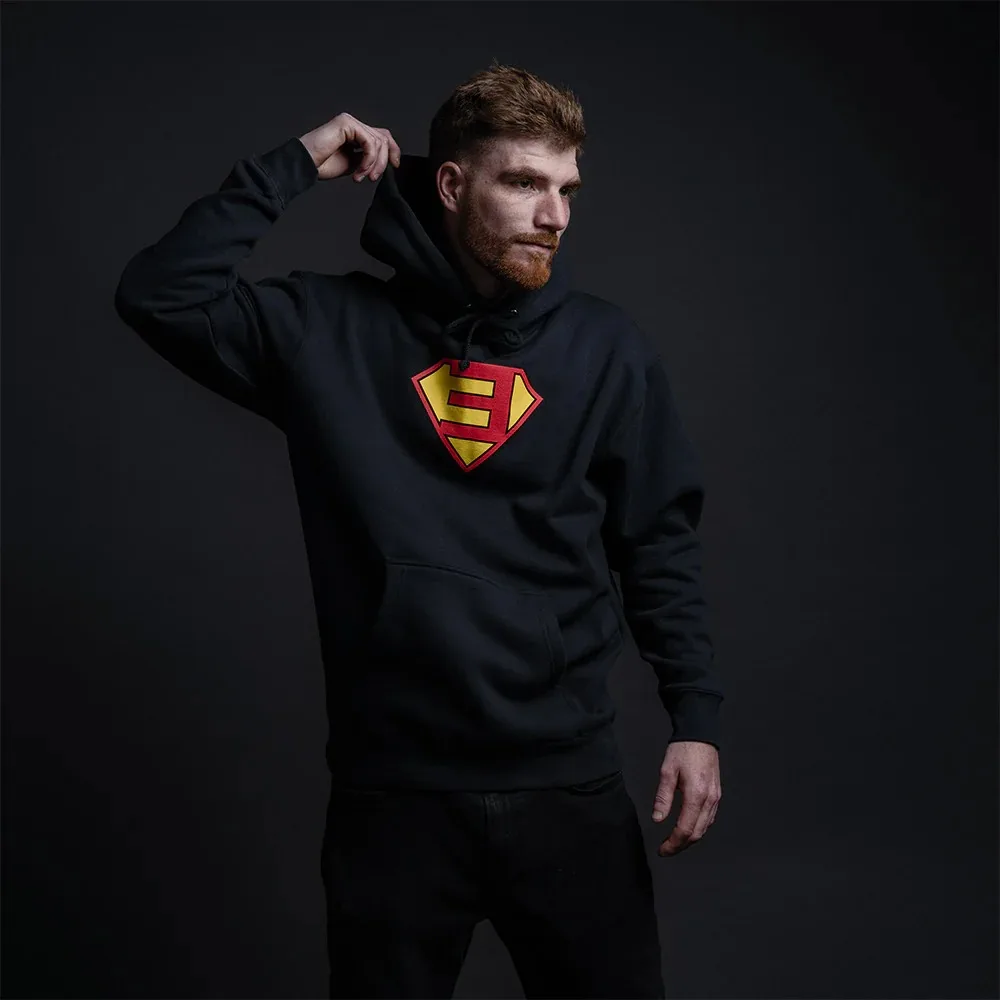 

Осень-зима 2025 года Super E Hoodie (черная) Высококачественная роскошь для мужчин и женщин Топ Y2k