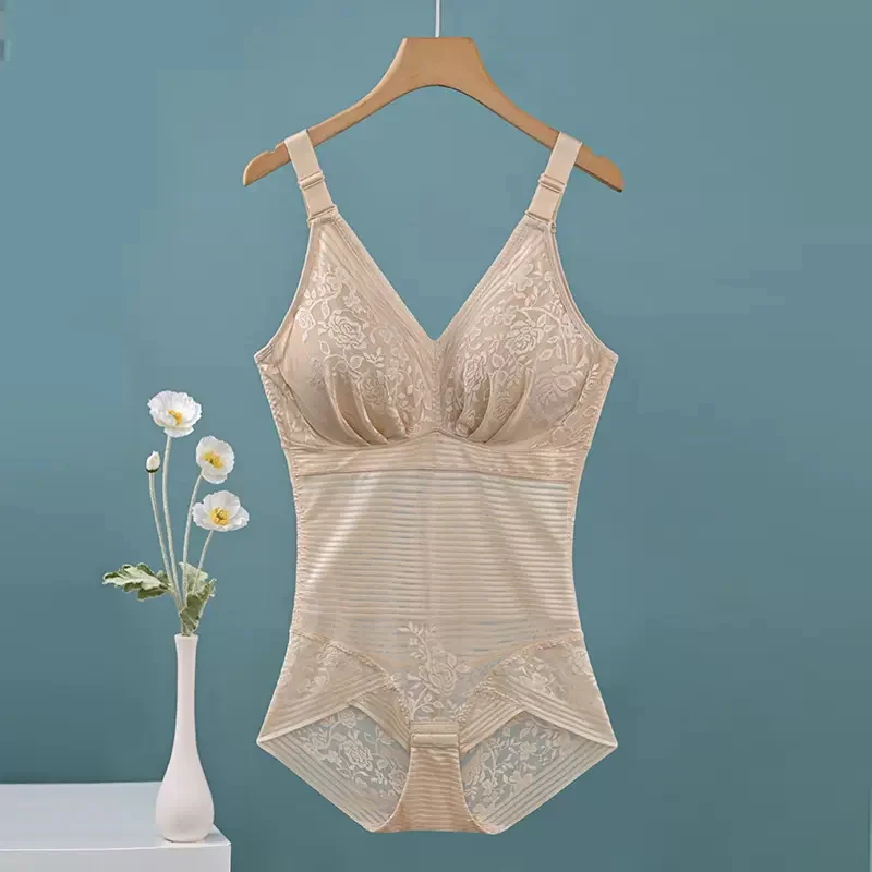 Vêtement saute-corps avec soutien-gorge, une pièce, sans fil, amincissant