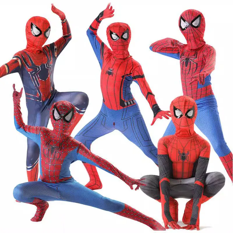 New Superhero Spiderman Kids stitch Costume Set Iron Miles Amazing Halloween Outdoor Play Cosplay Bodysuit for Boys and Girls