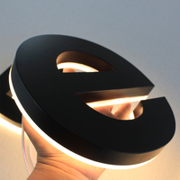 Custom Reverse Metal LED Letter Advertising Company Logo Outdoor Back lit Stainless Steel Shop Sign