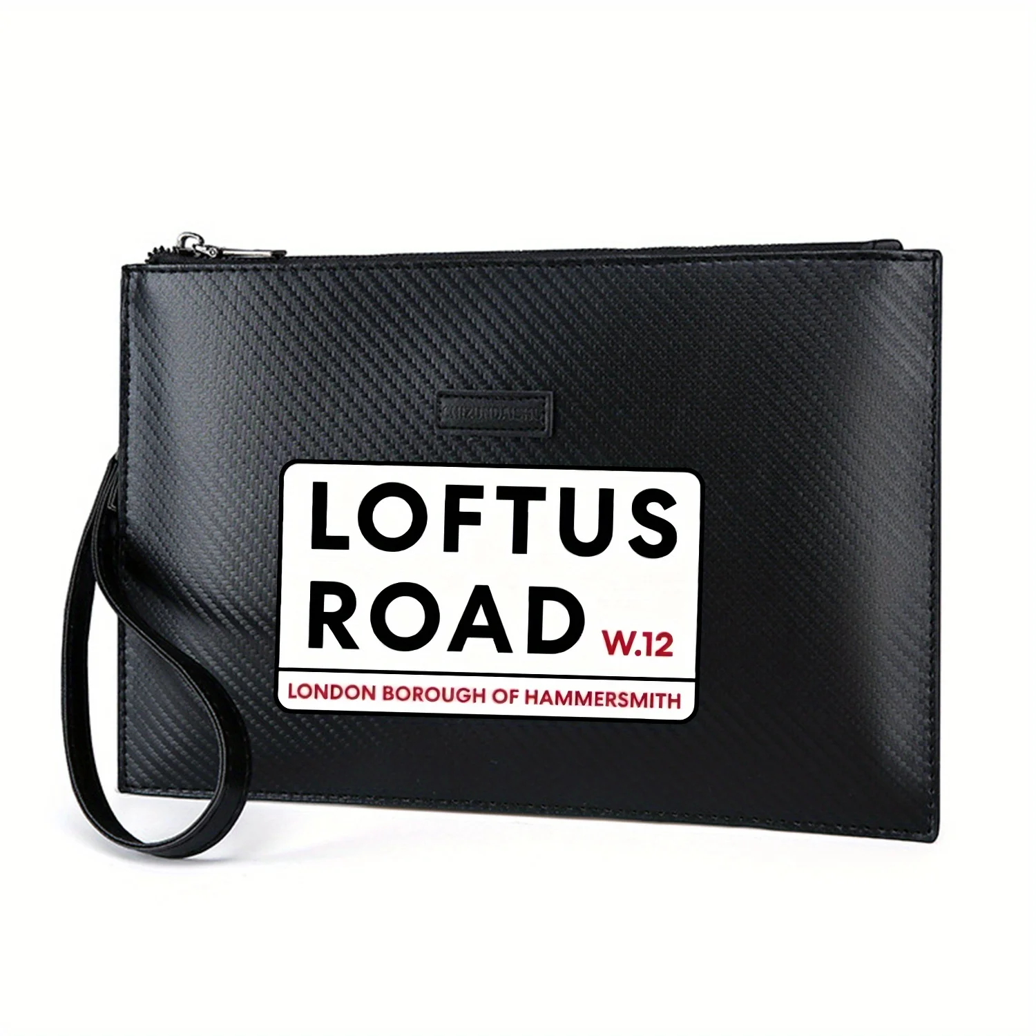 لوفتوس طريق علامة نص لندن بورو حقيبة يد رجالية أنيقة مطبوعة من البولي يوريثان عصرية وعملية للحمل اليومي #1