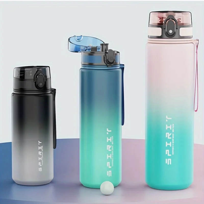 Sports Fitness Students' Water Bottle Men New Cup Women'S High Appearance Convenient Sports Fitness Gradient Color Water Bottle