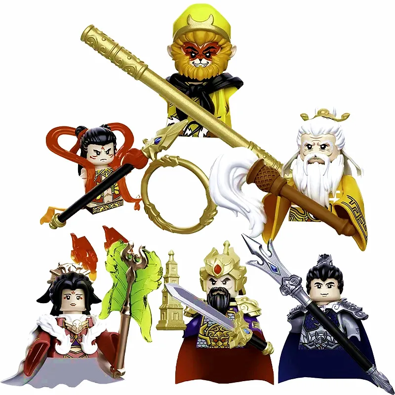 30301-312 Chinese Movie Journey To The West Figures Monkey King Golden-Hooped Rod Model Kids Blocks Toys Gifts For Boys Juguetes