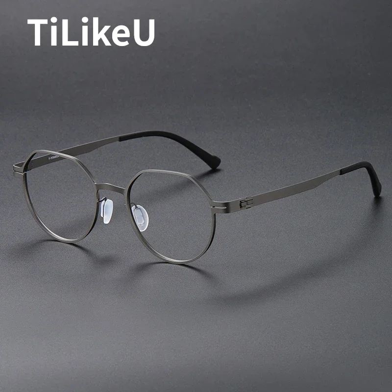 

Screwless Optical Glasses Frame 2024 New German Designer Ultra-light Pure Titanium Oval Round Eyeglasses Men Women Brand Eyewear