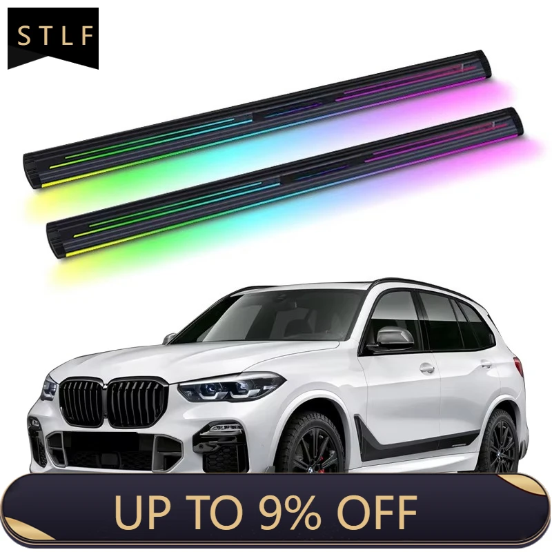 

Electric Running Boards Retractable Aluminum Alloy Neon LED Light Automatic Power Side Step for X5 2019+ with Carry Bag
