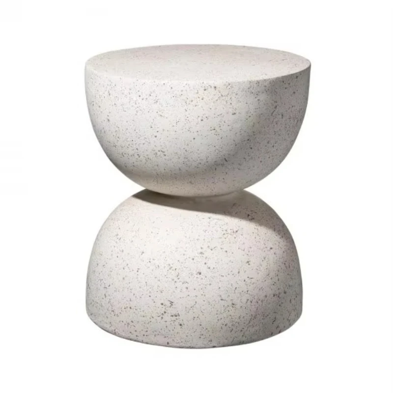 

Simple terrazzo side coffee table round side stool white unique console side table