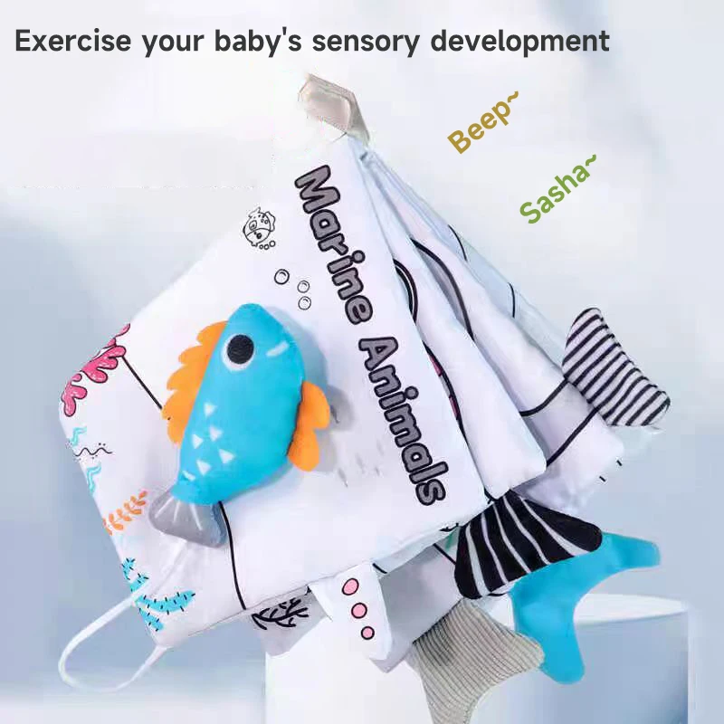 Baby Sensory Cloth Books Children Early Educational Toys Rustle Sound  Soft Book 0-12 Months Cognition Study Educational Toys