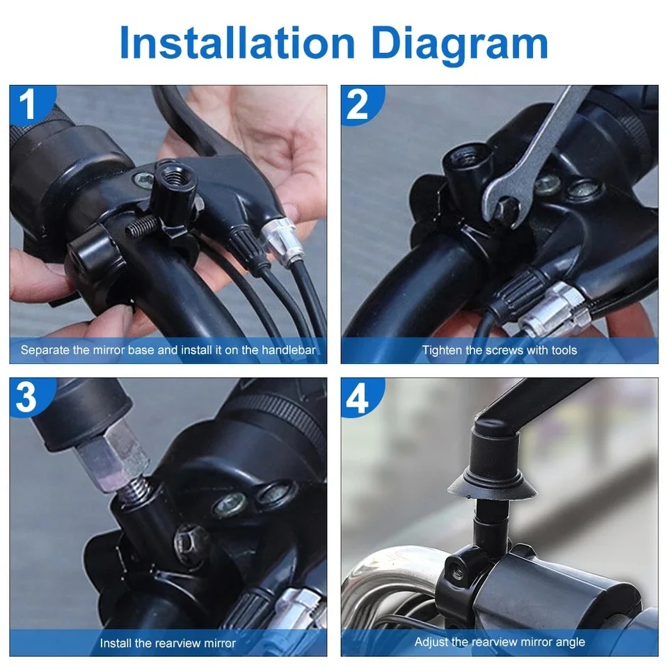 1PC Motorcycle Mirror Mount 8MM / 10MM Motorcycle Modified Rearview Mirror Seat Moto Mirror Bracket Adapter Handlebar Bracket