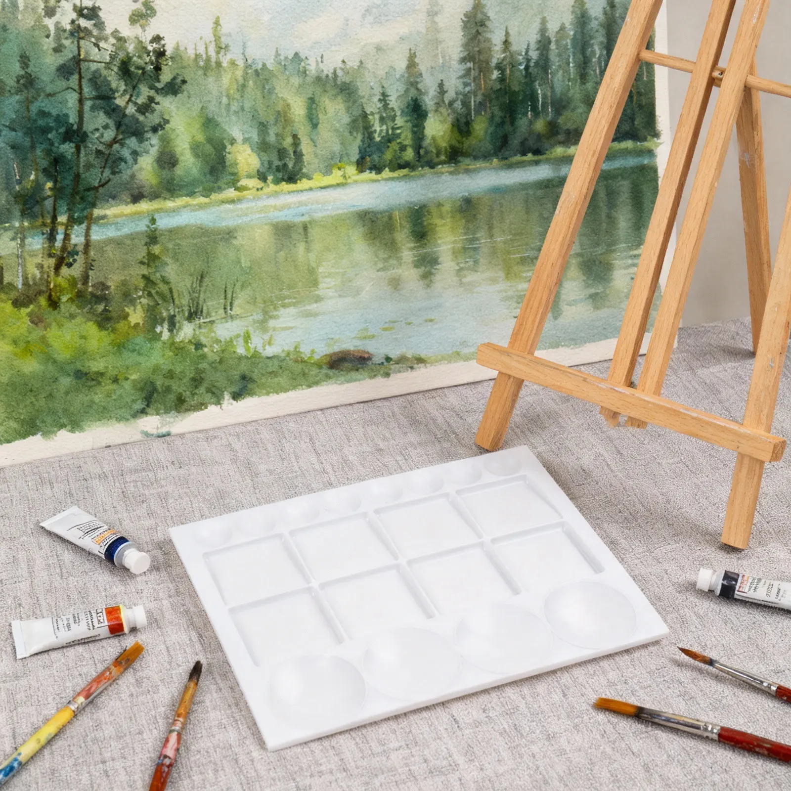 

Пластиковая палитра для акварели, акрила, гуаши и масляной живописи, многофункциональная подставка для смешивания пигментов, удобная в использовании.