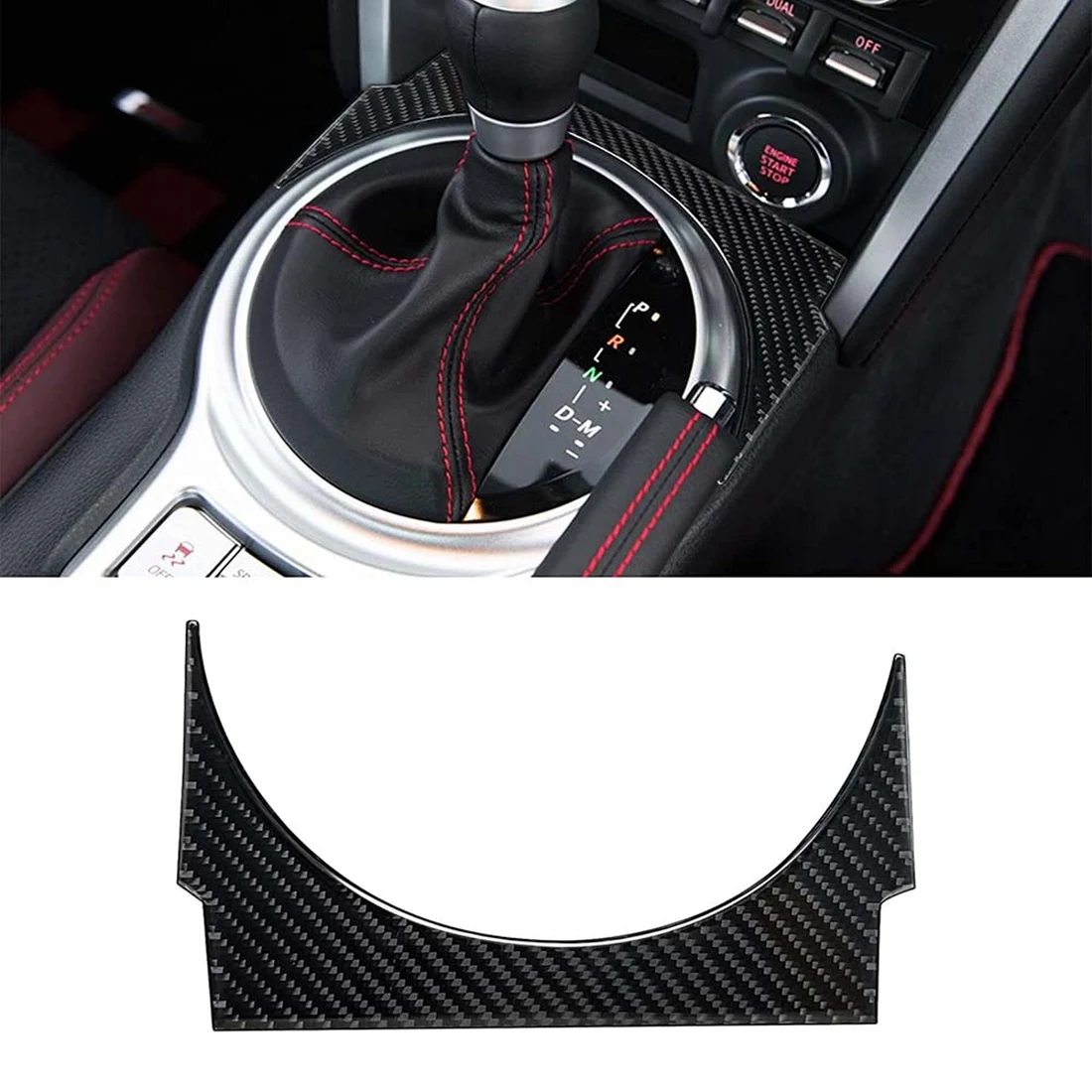 Cubierta de marco de Panel de engranaje de fibra de carbono, pegatina Interior embellecedora para Subaru BRZ Toyota 86 2016-2020