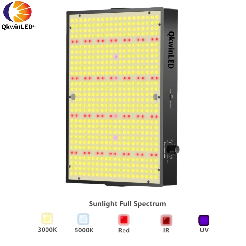 Qkwin 200W Full Spectrum LED Plant Grow Light for Indoor green house light Dimmable Daisy Chain Board Veg Bloom 2000w