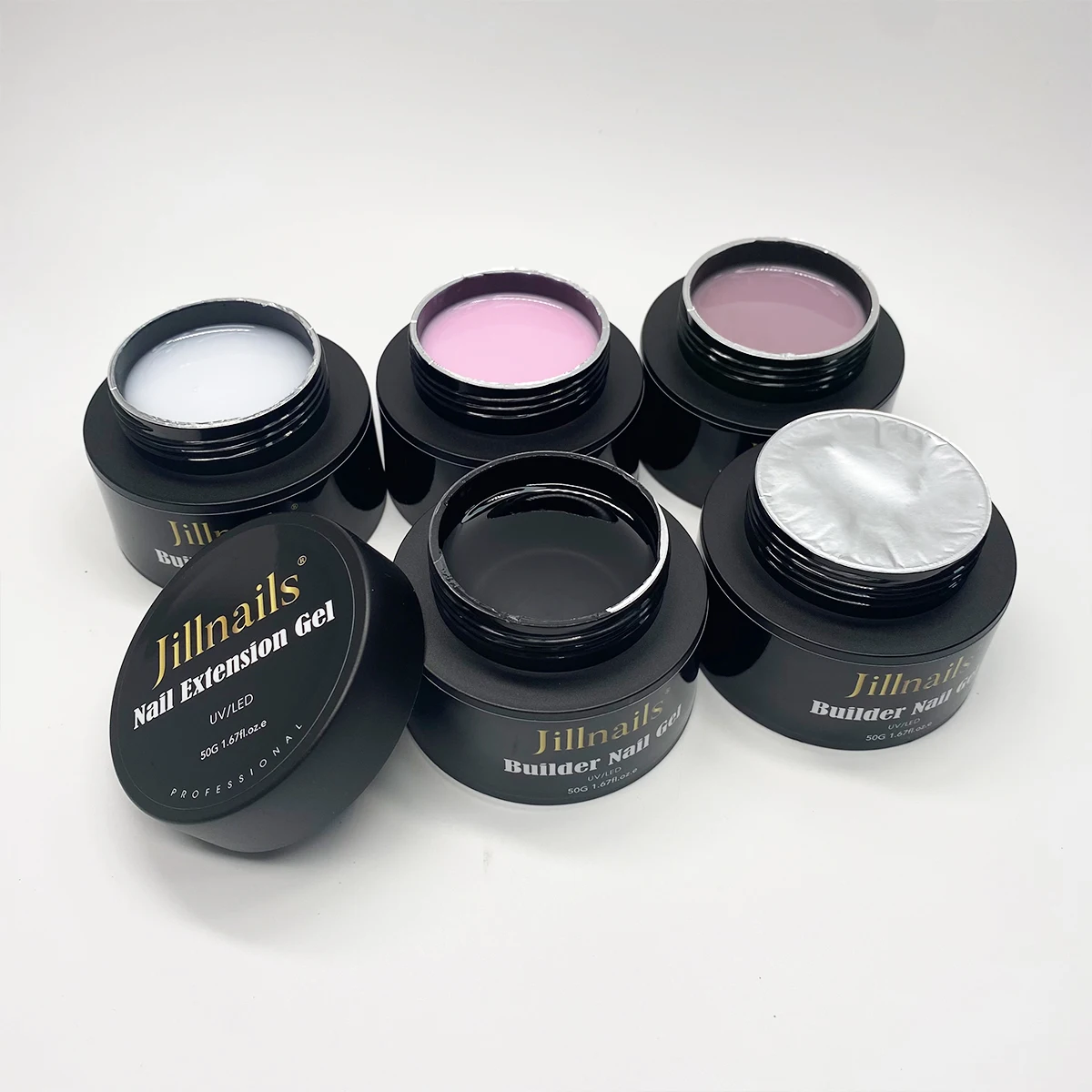 Jillnails 50g Self Leveling Medium Gel 50ml Milky Pink  White Gel Builder for Nails Extension Nail Building image 2
