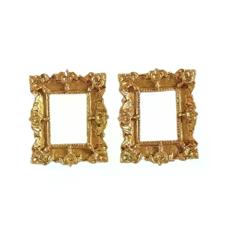 Mini Vintage Resin Picture Frame Cute Tiny Photo Frame for Dollhouse Decor Desktop Shelf Ornament DIY Craft Lovers Gift