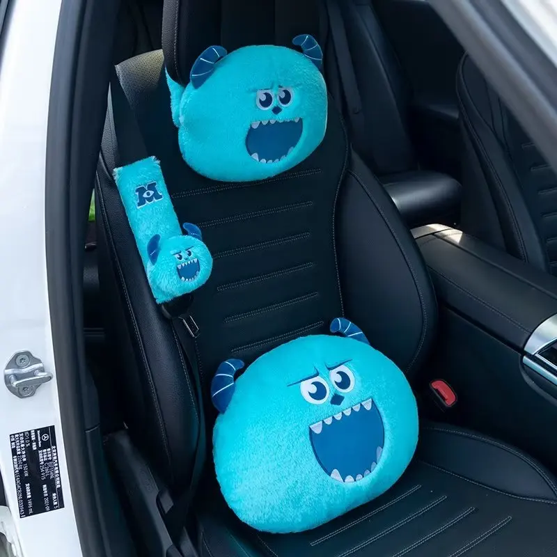 Disney Monsters precisione copertura della cintura di sicurezza dell'auto spalline protezione cuscino posteriore peluche MIke Kawaii copertura del tessuto dell'auto