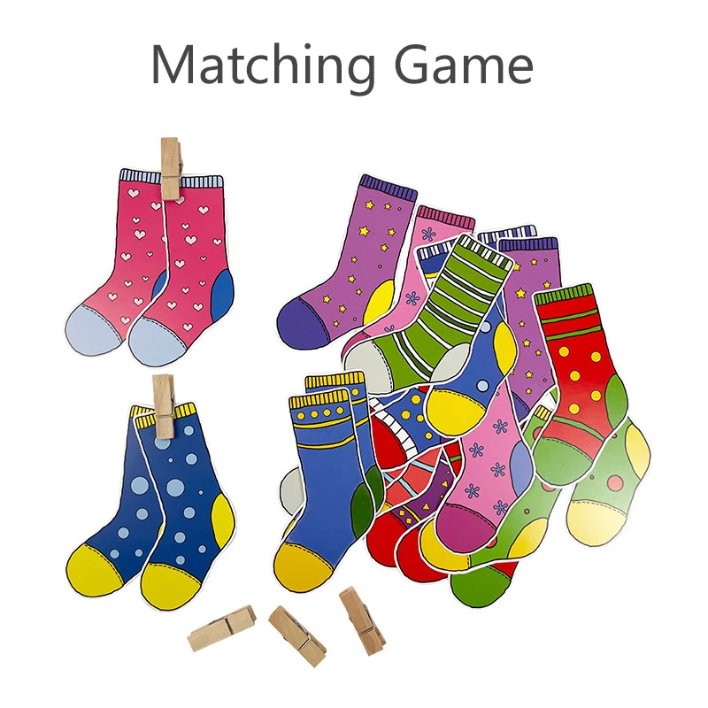 Toddler Montessori Material DIY Toys Socks Colors Sorting Matching Games Early Educational Learning Toys Preschool Teaching Aids