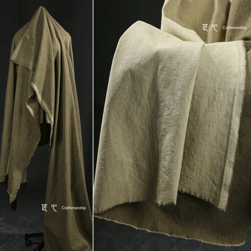 Oxford Fine Sail Fabric Thickened Camel Coat Bag Clothing Designer Apparel Sewing Fabric Cloth by Meters Linen Cotton Material