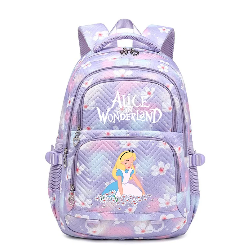 Alice in Wonderland Waterproof Women Backpack Female Travel Bag Backpacks Schoolbag for Teenage Girls Bookbag Mochila Cat