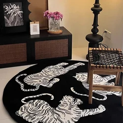 Alfombra decorativa de rayas de tigre para sala de estar, tapete de felpa para dormitorio, mesita de noche, suave, guardarropa, mesa de centro