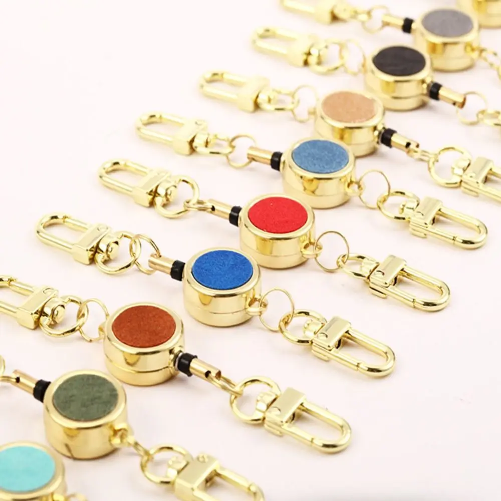 New Metal Badge Holder Clip Elastic Anti-theft Key Chain PU Leather Retractable Easy-to-pull Buckle Doctors/Nurses