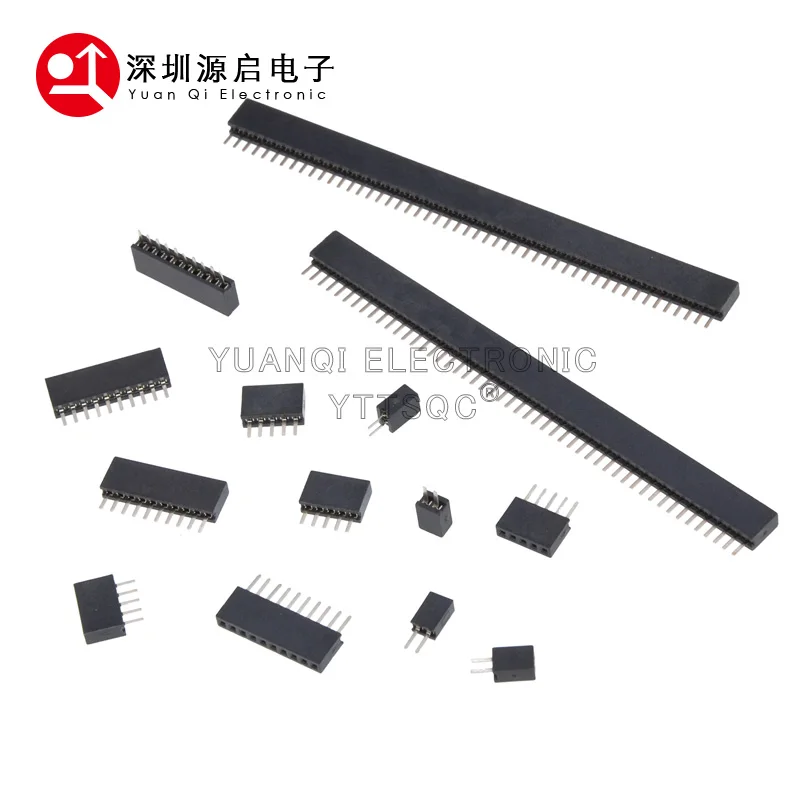 10PCS 2/3/4/5/6/7/8/9/10/12/15/20/40/50 PIN Single Row Straight FEMALE PIN HEADER 1.27MM PITCH Strip Connector Socket 1X/6/8/10p