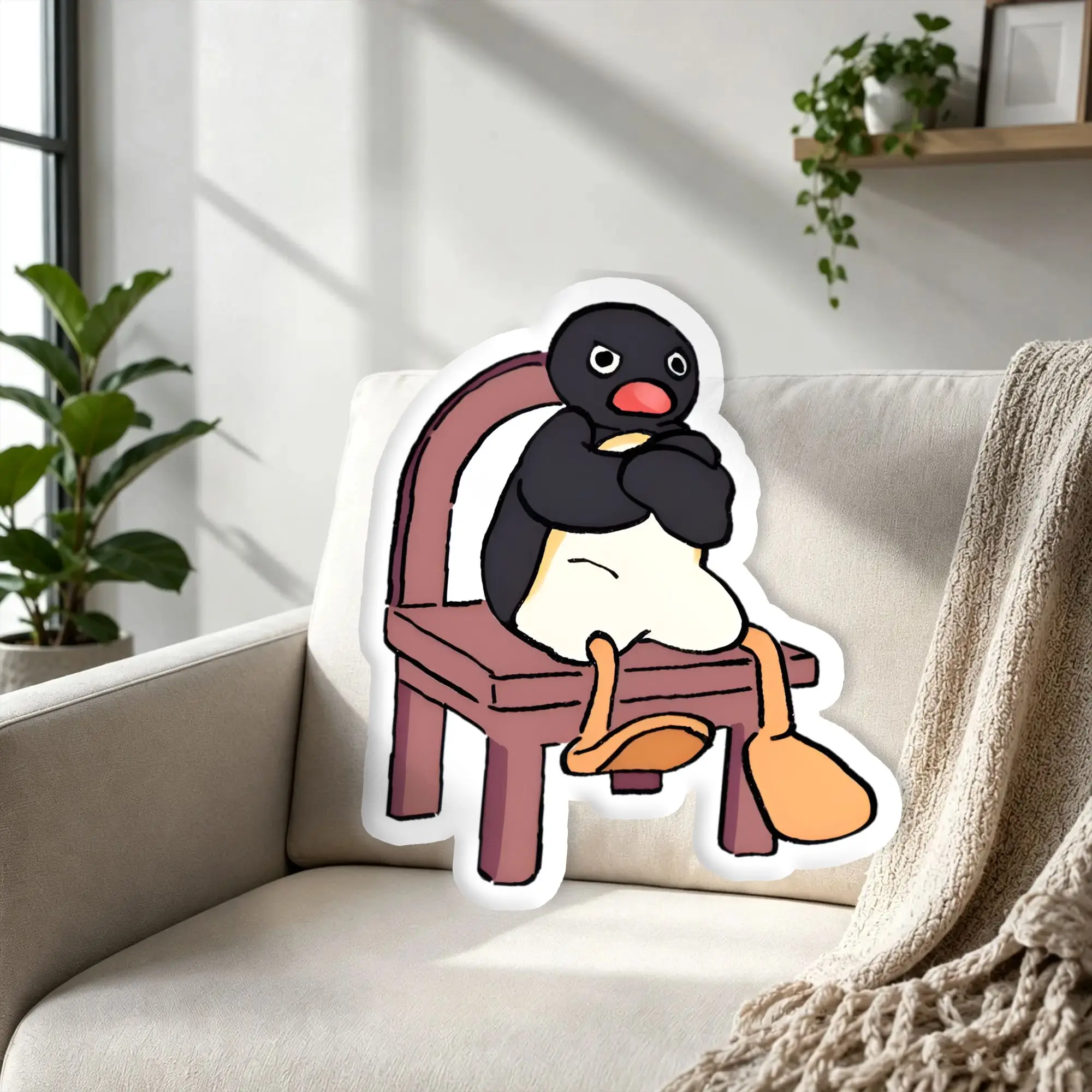 Custom P-Pingus Stuffed Pillow Cushion Cartoon Movie Penguin Animal Modern Velvet Cushion Personalized Pillows For Sofa