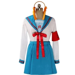 Suzumiya Haruhi Cosplay School Women Uniform Sailor Outfit Dress Costume