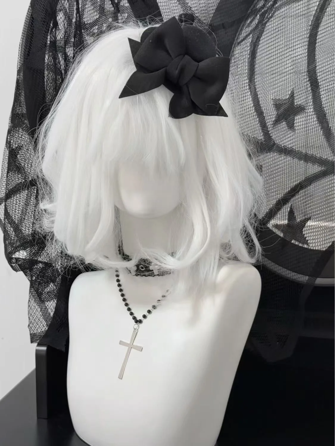 Black Gothic Bowknot Mini Top Hat Hair Clip Headdress Original Lolita Bow Banquet Prom Party Girls Hair Accessories