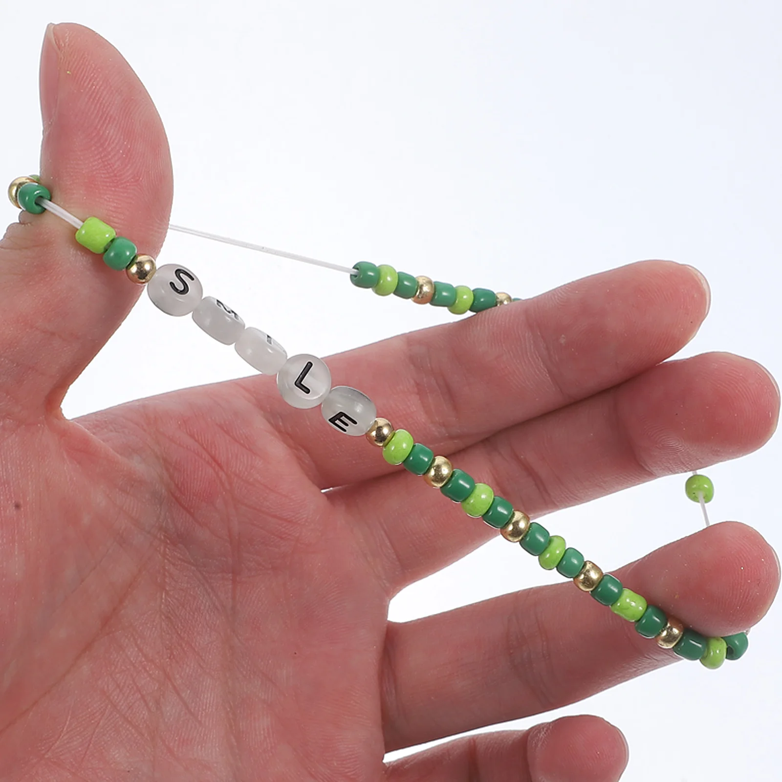 

12Pcs Glow in The Dark Letter Beaded Bracelets Colorful Beads Wrist Decoration for Girls Birthday Theme Party Gift