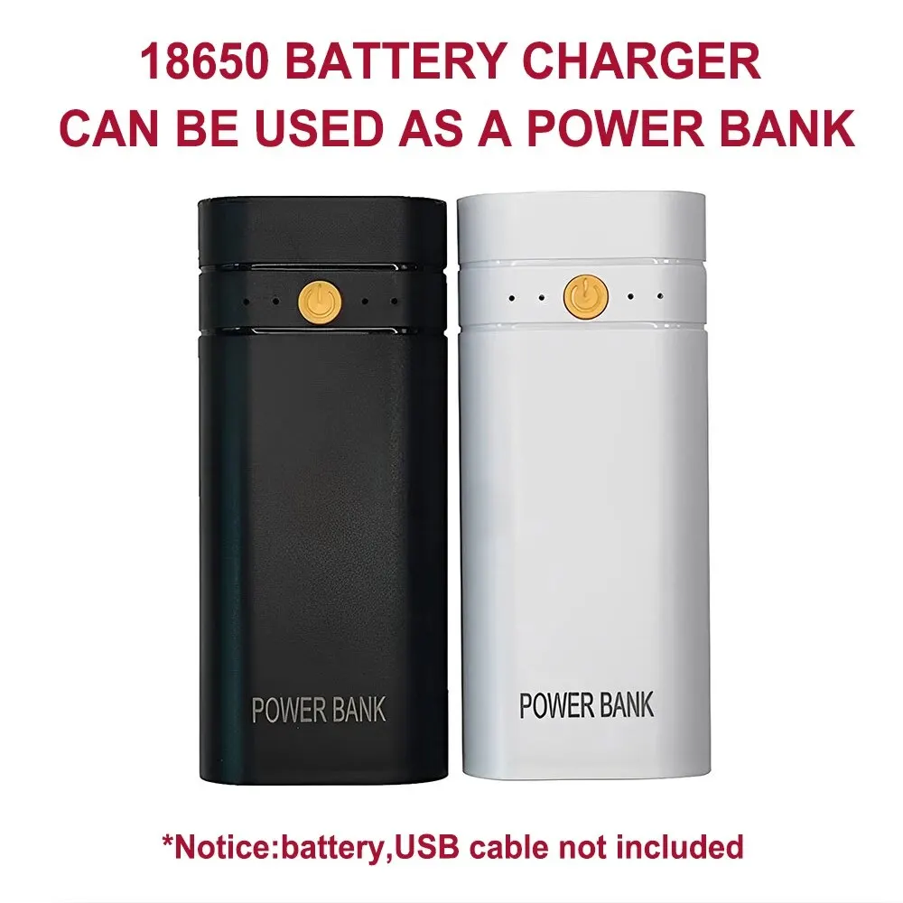 2X 18650 Type-C USB Power Bank Battery Charger Case DIY Battery Box for Phone Electronic Charging Not Including Batteries 5V 2A