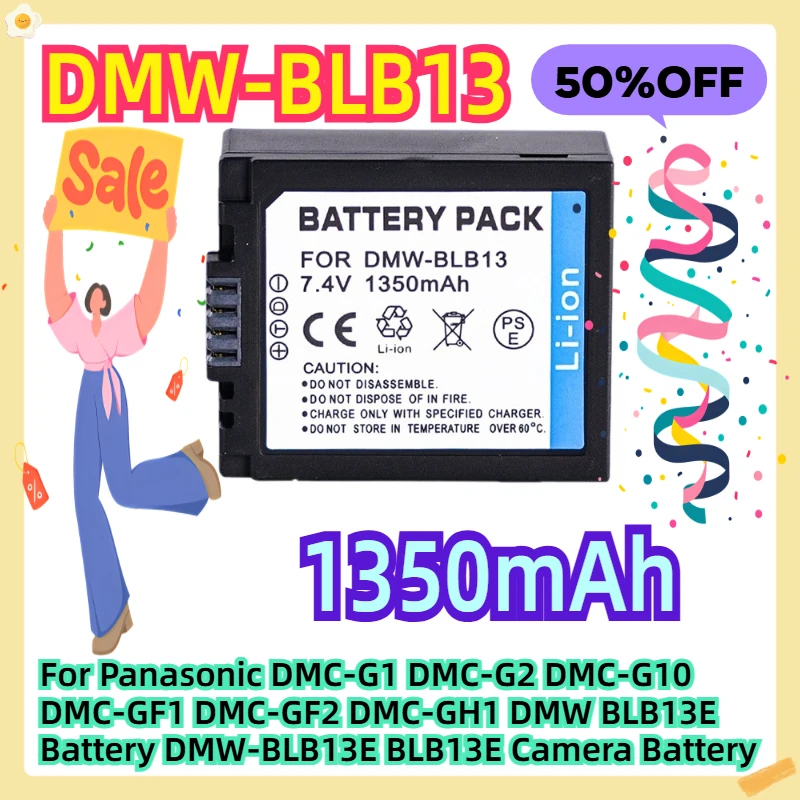 

For Panasonic DMC-G1 DMC-G2 DMC-G10 DMC-GF1 DMC-GF2 DMC-GH1 DMW BLB13E Battery 7.4V 1350mAH DMW-BLB13E BLB13E Camera Battery