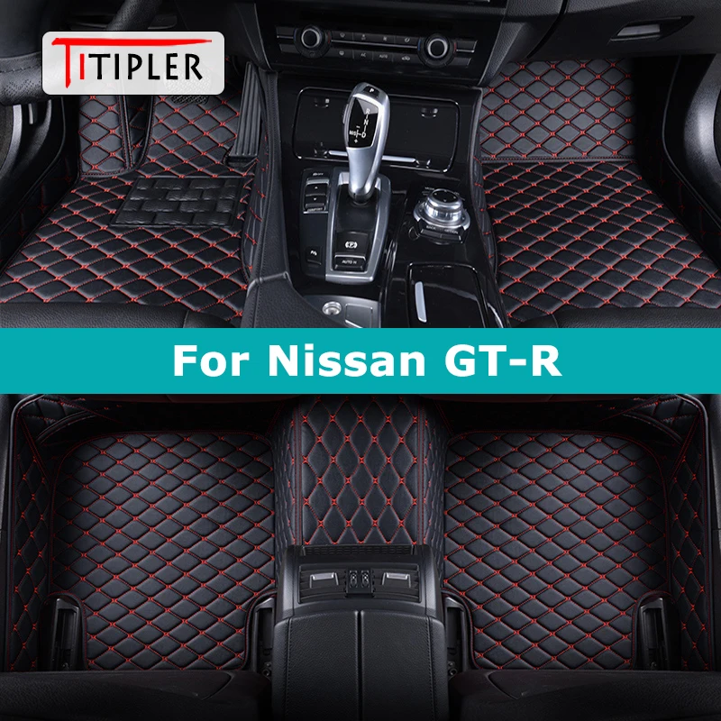 

TITIPLER Custom Car Floor Mats For Nissan GT-R R35 GTR Auto Carpets Foot Coche Accessorie