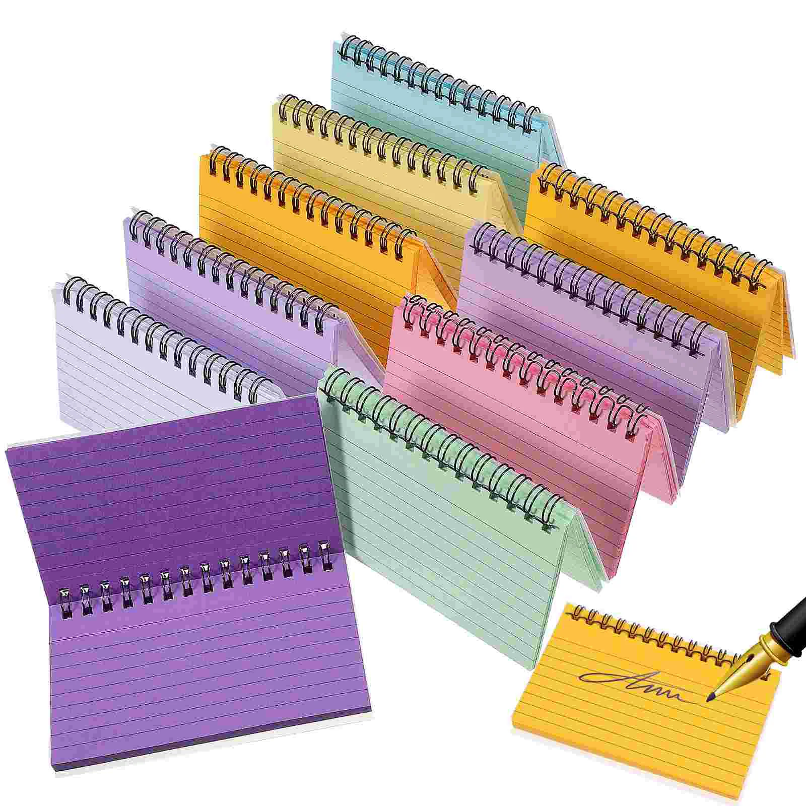 10 Pcs Study Card Book Flash Cards Pocket Notebooks Paper Mini Spiral Record Notepad