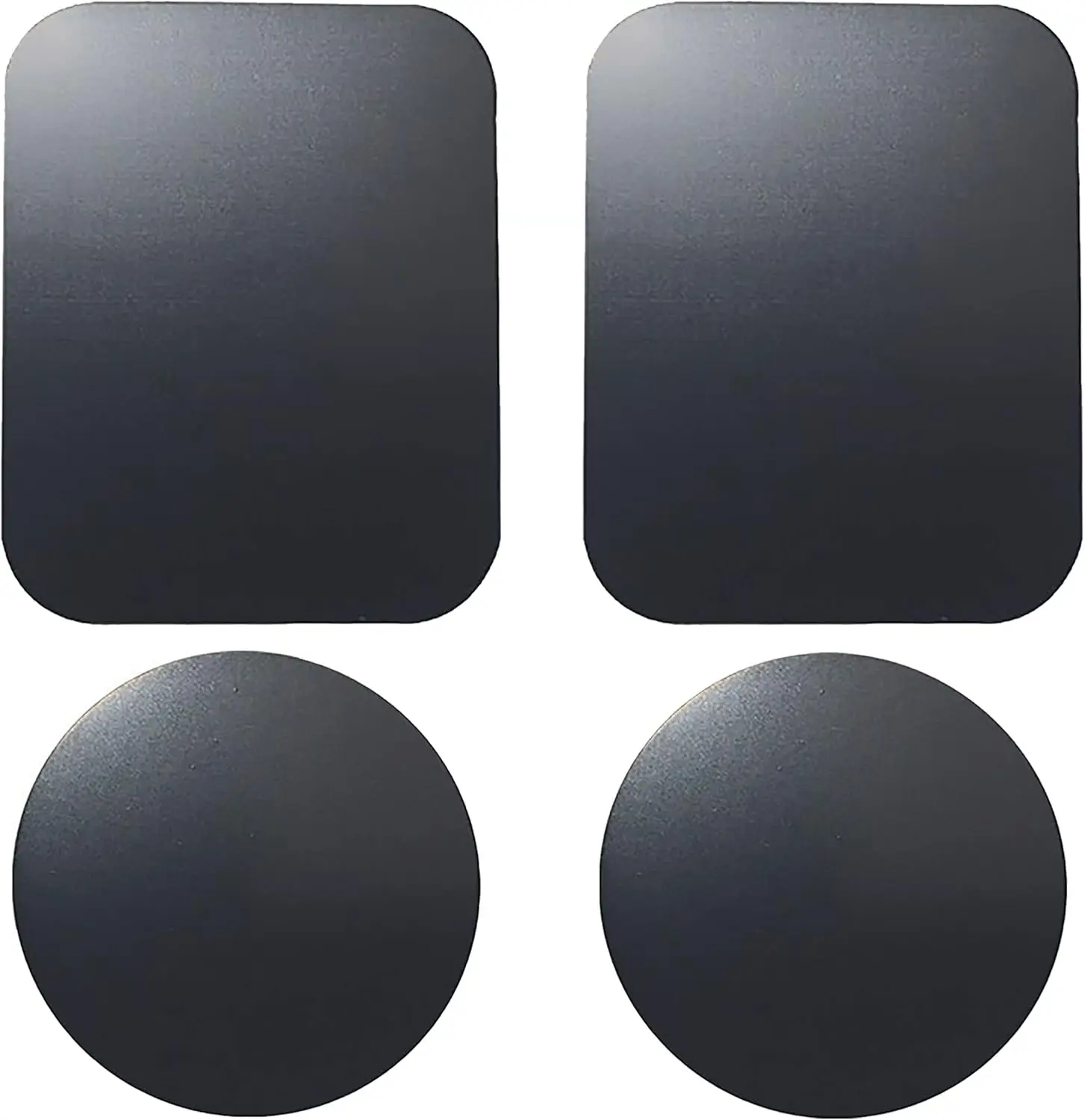 

4 Pack Metal Plates for Magnetic Car Phone Holder, 2 Round & 2 Rectangular, 3M Adhesive, Ultra Thin