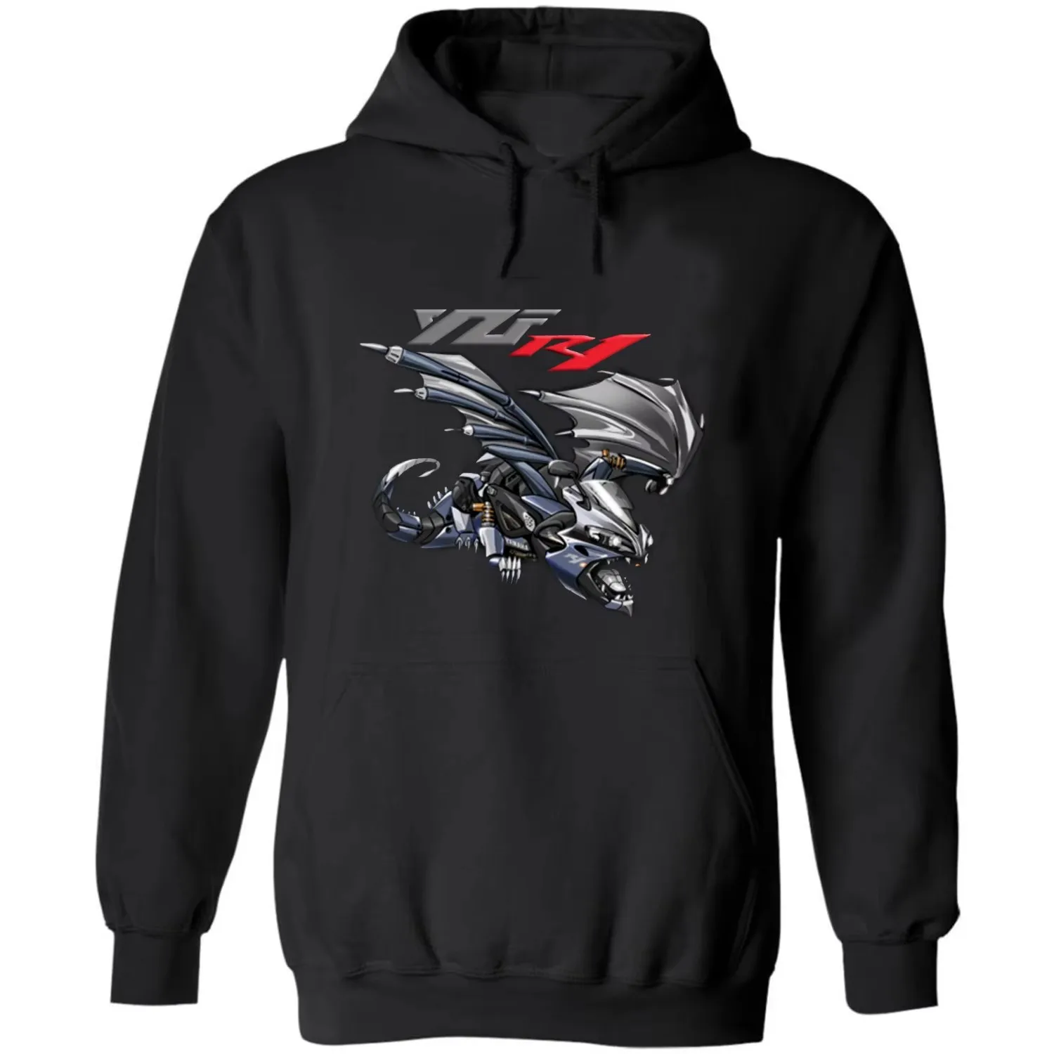 Classic Japanese Motorcycle YZF R1 RN12 Dragon Inspiration Pullover Hoodie 100% Cotton Casual Mens Sweatshirt Rider Streetwear